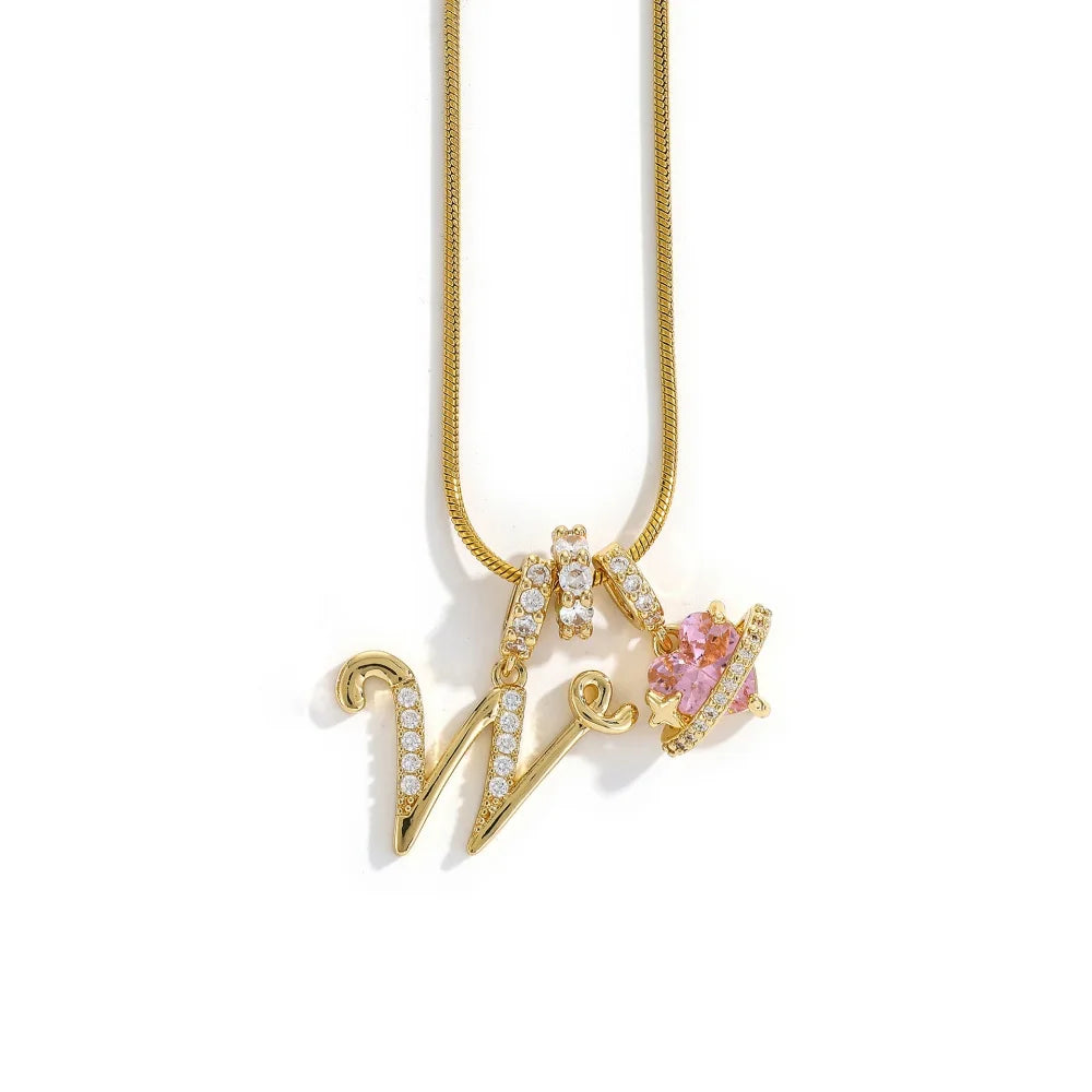 Initial Flower Necklace