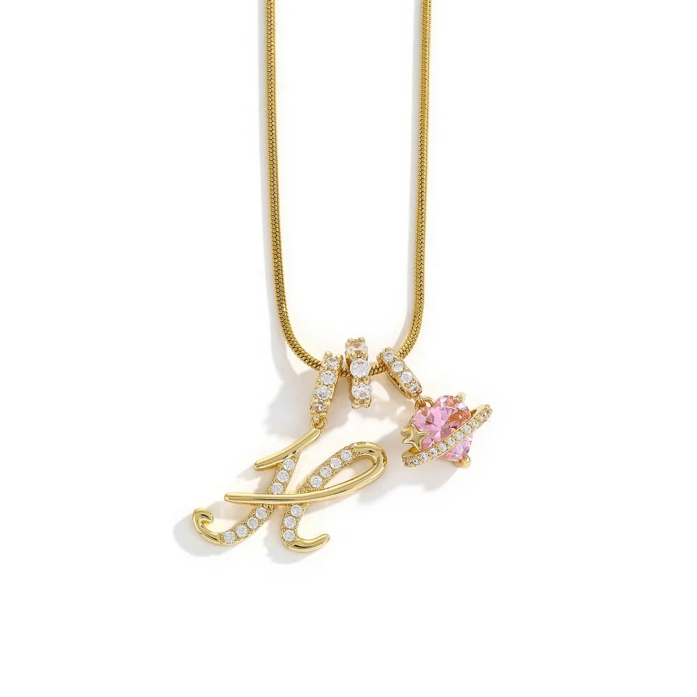 Initial Flower Necklace