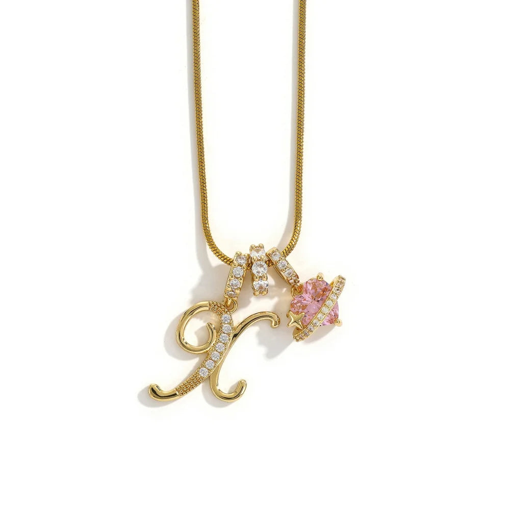 Initial Flower Necklace