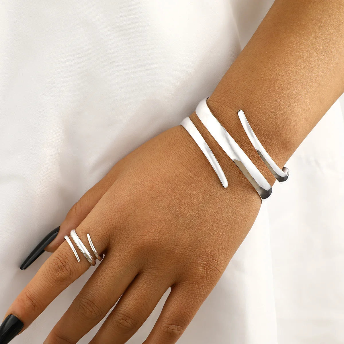 Geometric Ring & Bracelet Set