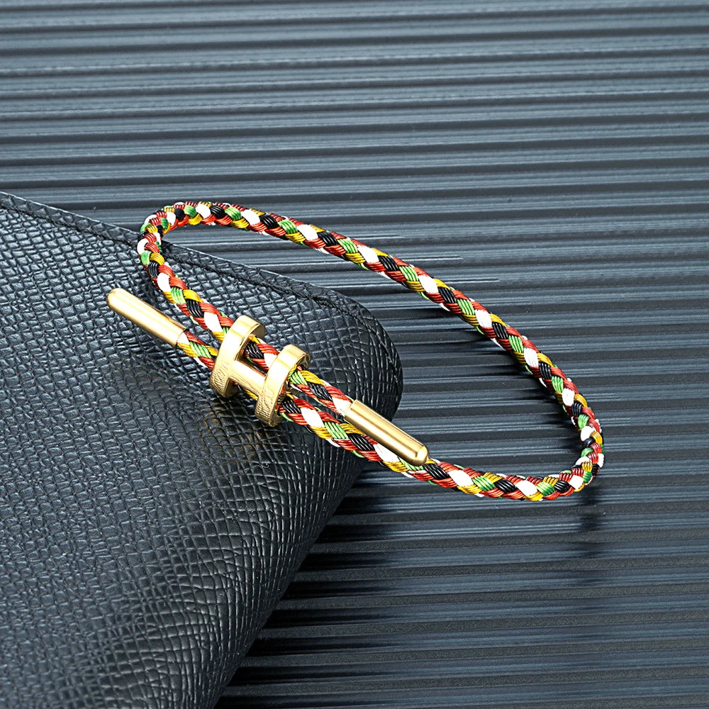 Bracelet Duo Cordon Arc-en-Ciel