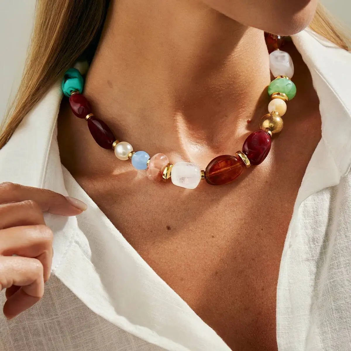 Boho Colorful Beaded Choker