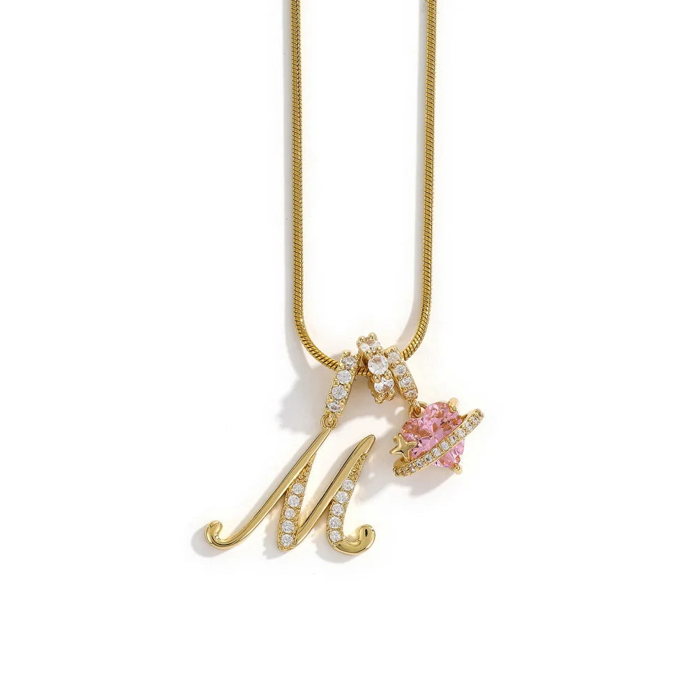 Initial Flower Necklace