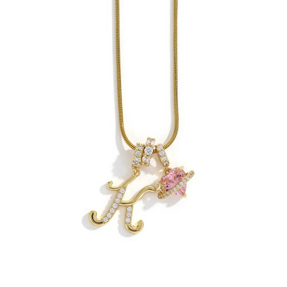 Initial Flower Necklace