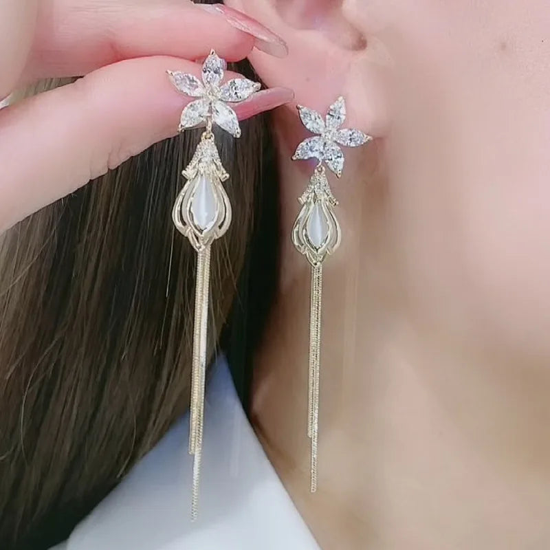 Crystal Flower Earrings