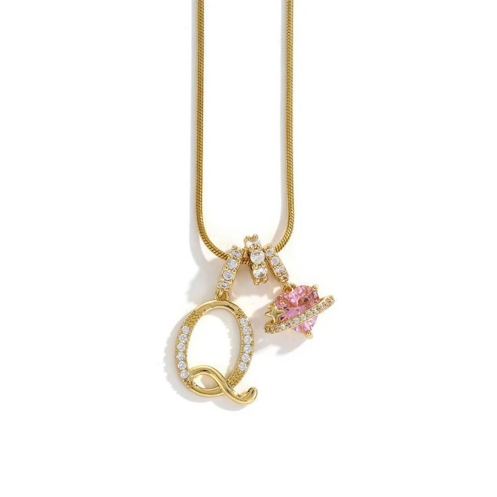 Initial Flower Necklace