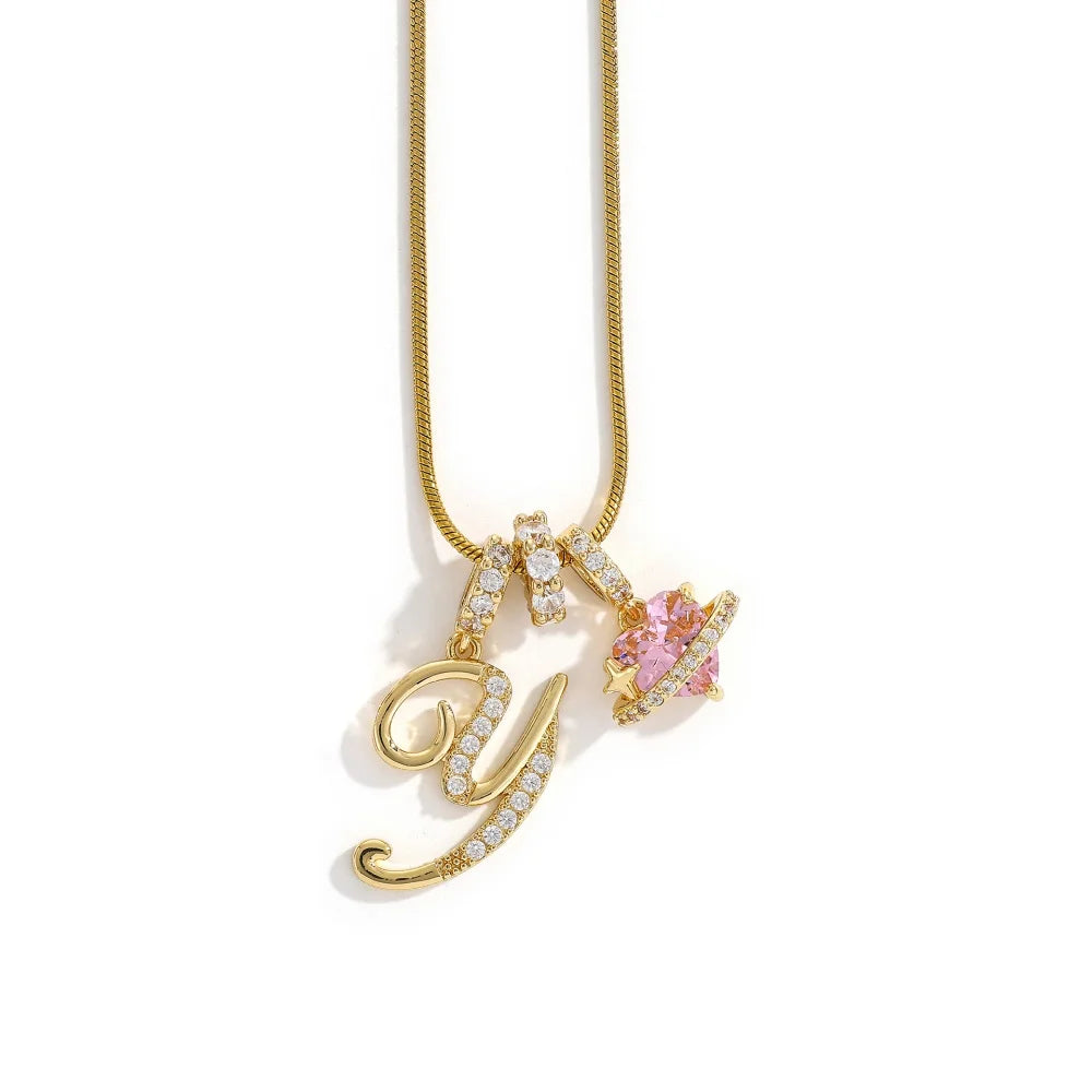 Initial Flower Necklace