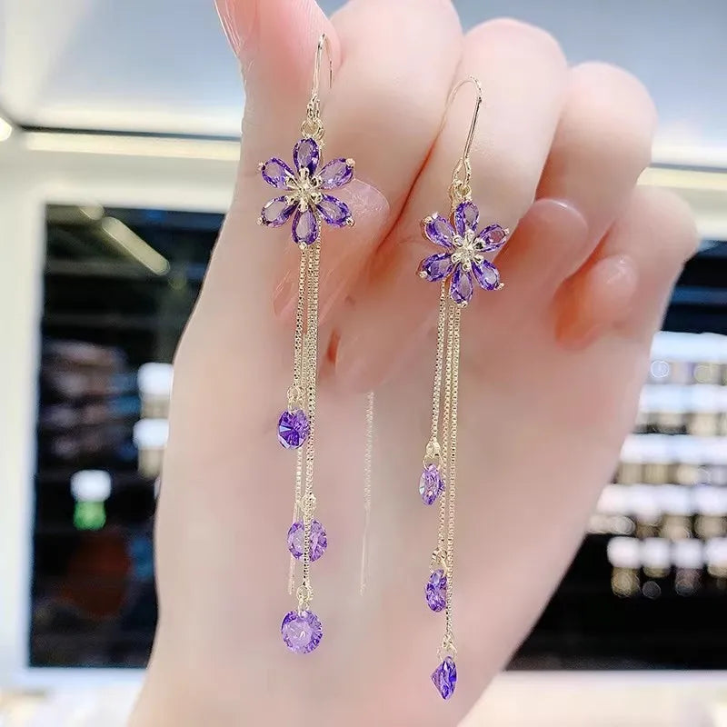 Crystal Flower Earrings