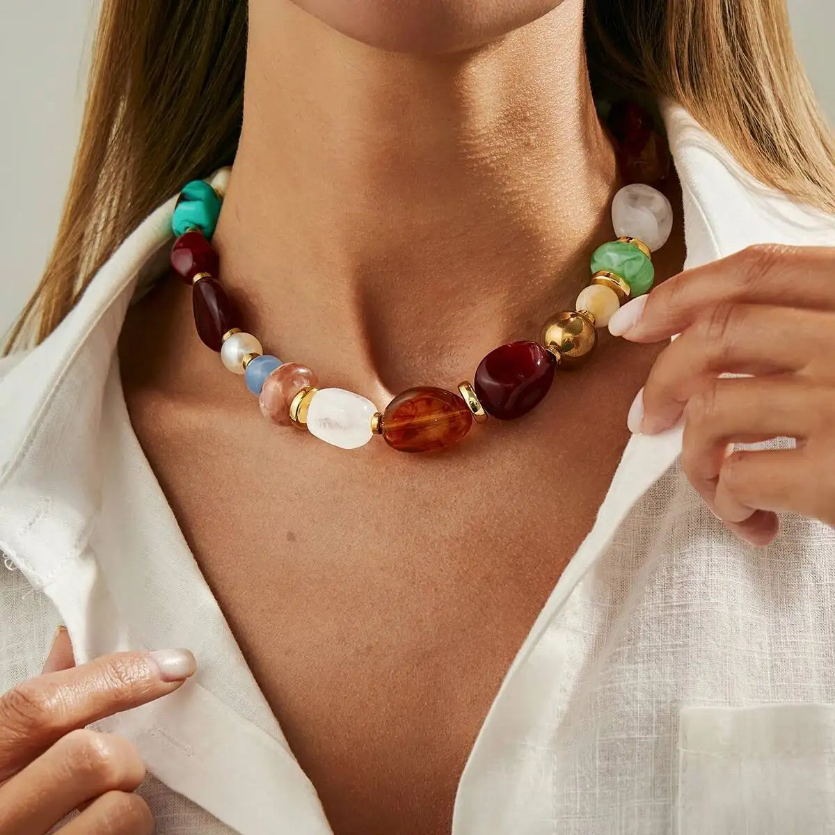 Boho Colorful Beaded Choker