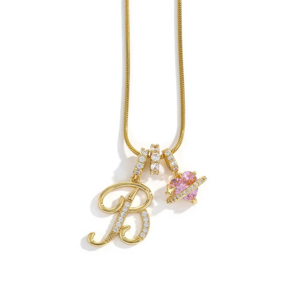 Initial Flower Necklace