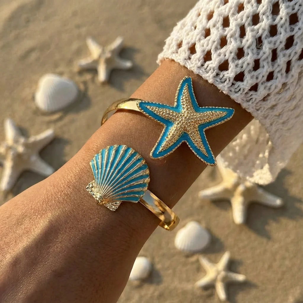 🌸 Bracelet Fleurs Douceur — Manchette Plaquée Or