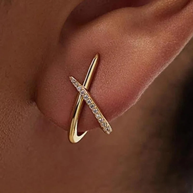 Rhinestone Cross Earrings