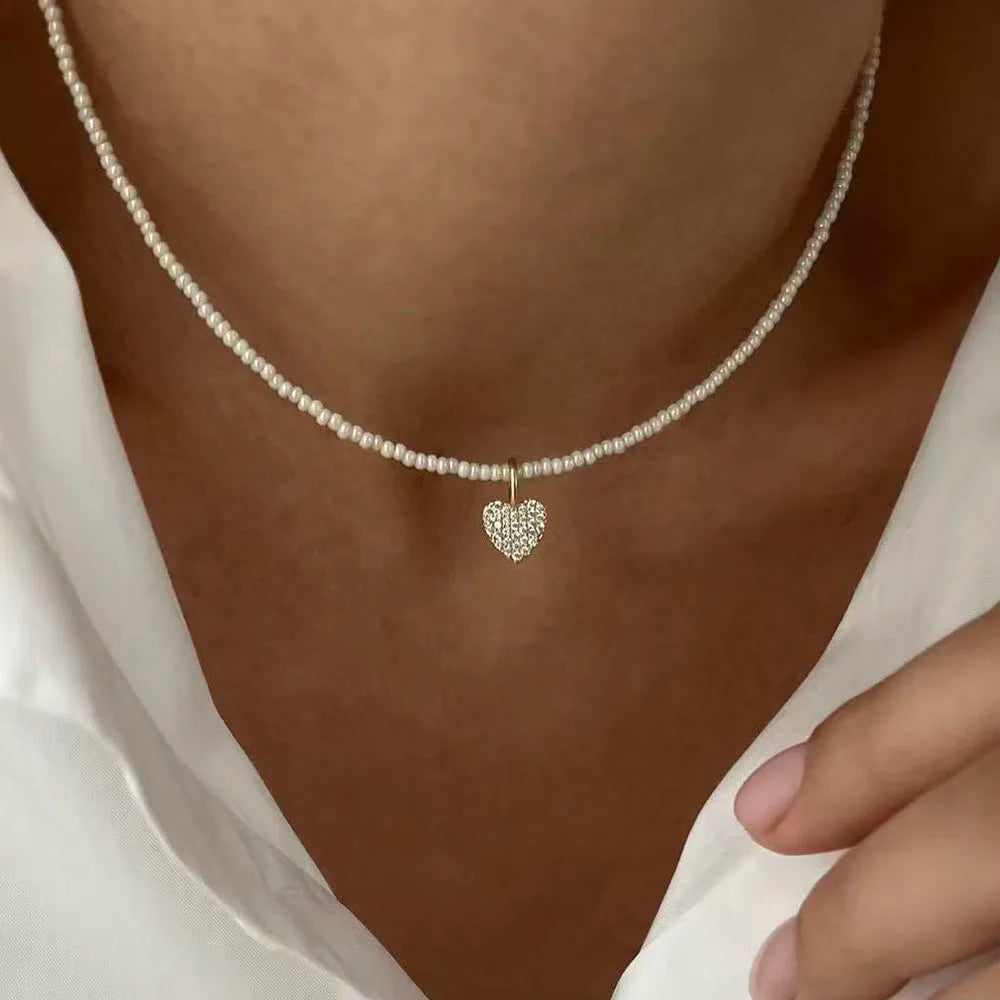 Crystal Tassel & Pearl Necklace