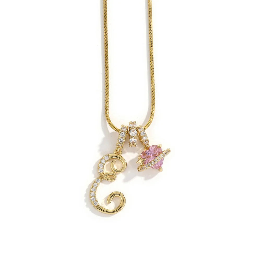 Initial Flower Necklace