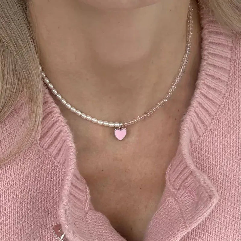 Crystal Tassel & Pearl Necklace