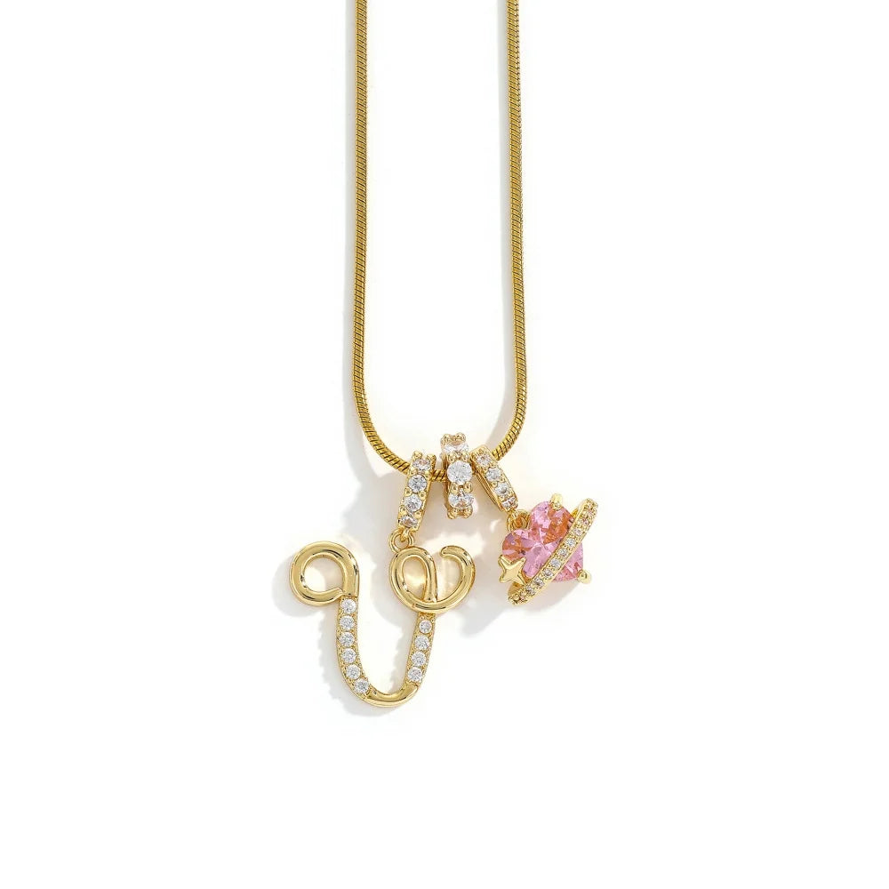 Initial Flower Necklace