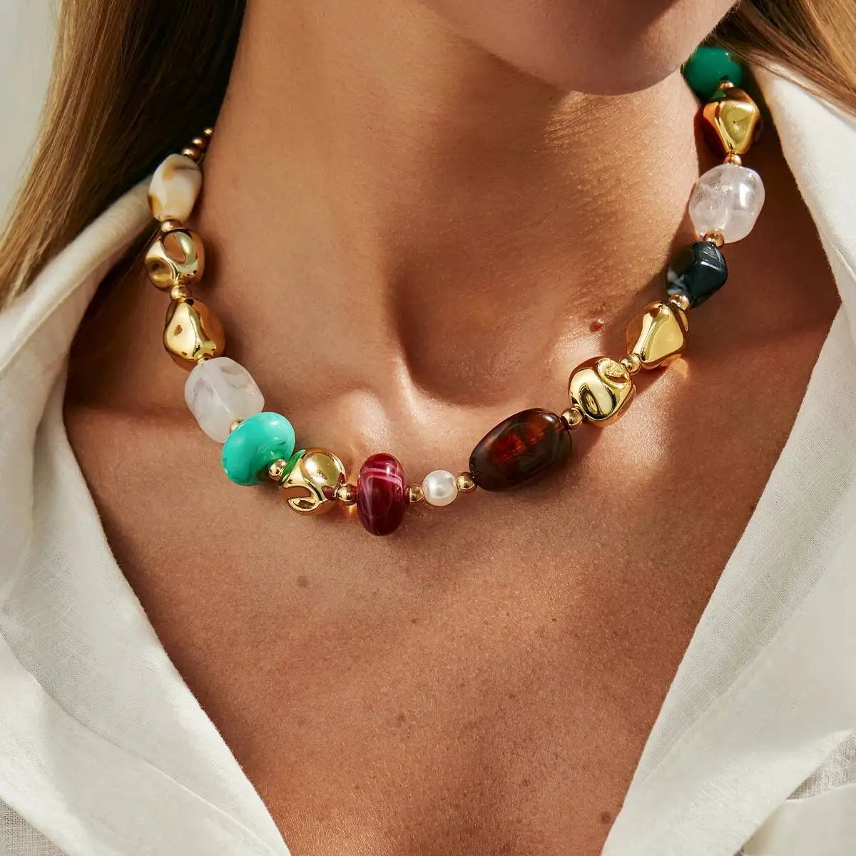 Boho Colorful Beaded Choker