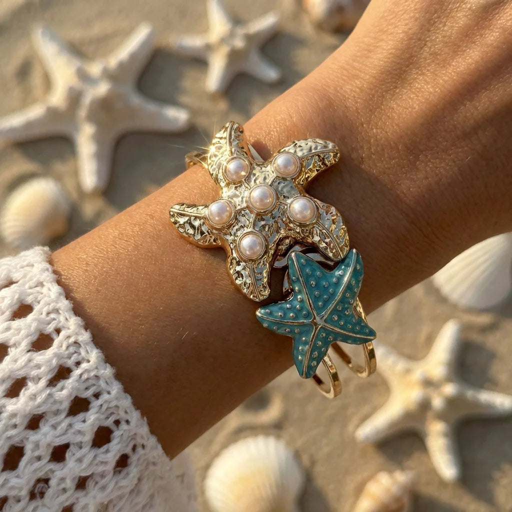 🌸 Bracelet Fleurs Douceur — Manchette Plaquée Or