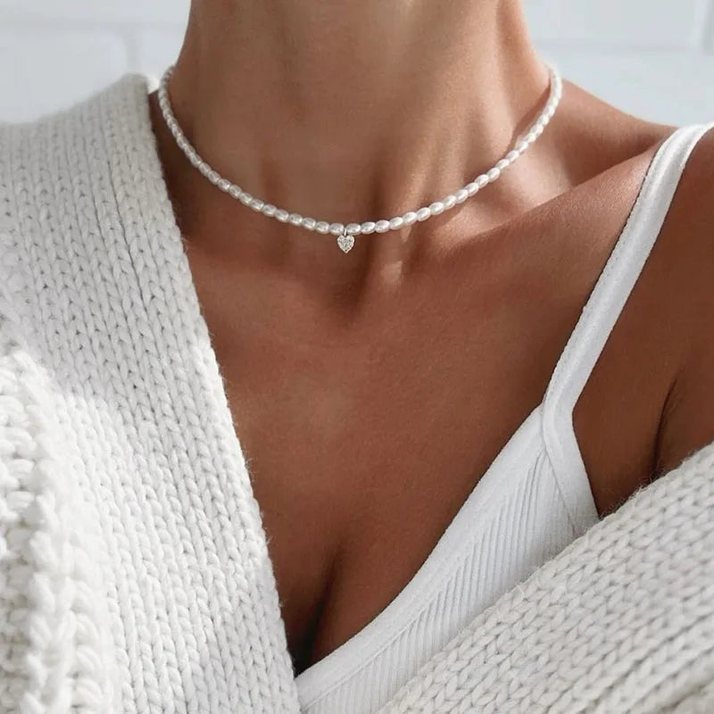 Crystal Tassel & Pearl Necklace