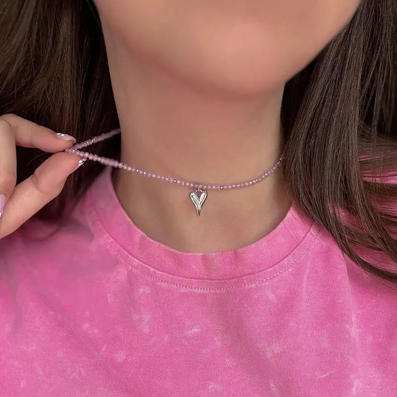 Crystal Tassel & Pearl Necklace