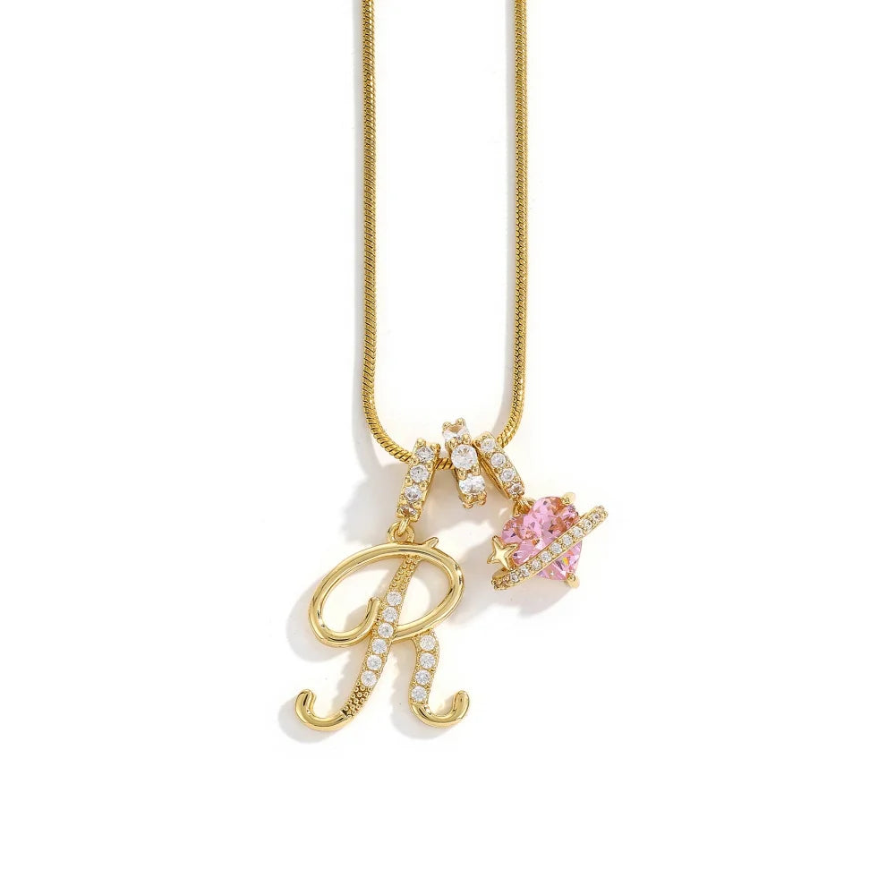 Initial Flower Necklace