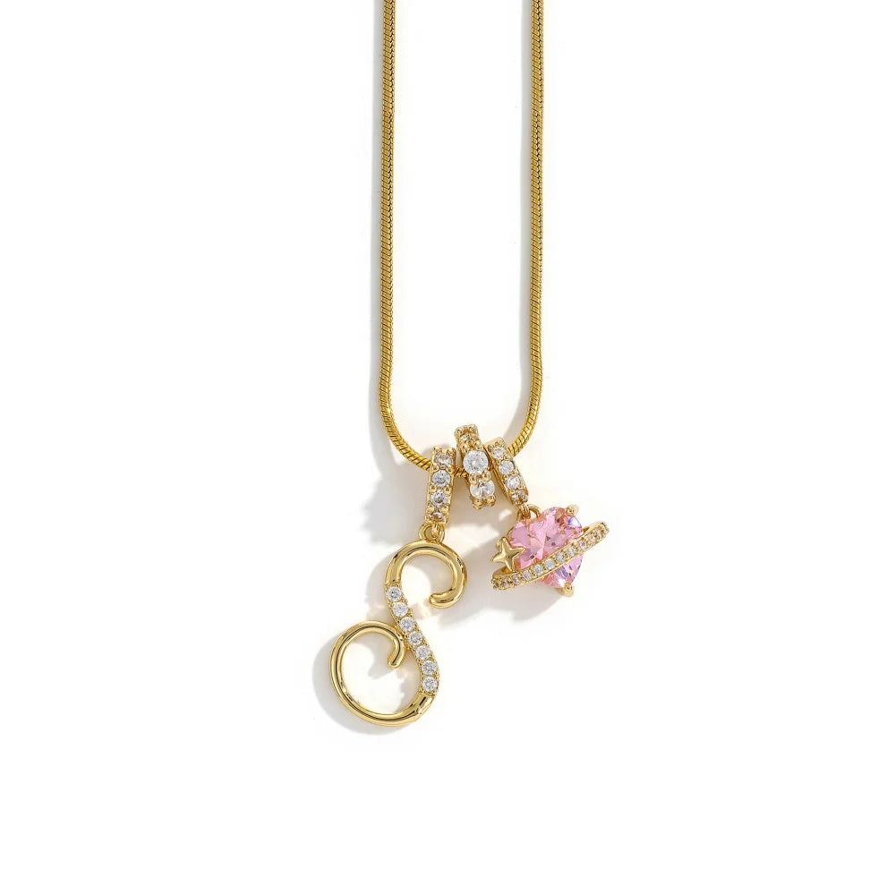 Initial Flower Necklace