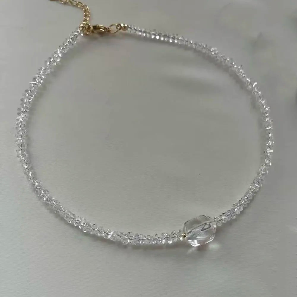 Crystal Tassel & Pearl Necklace